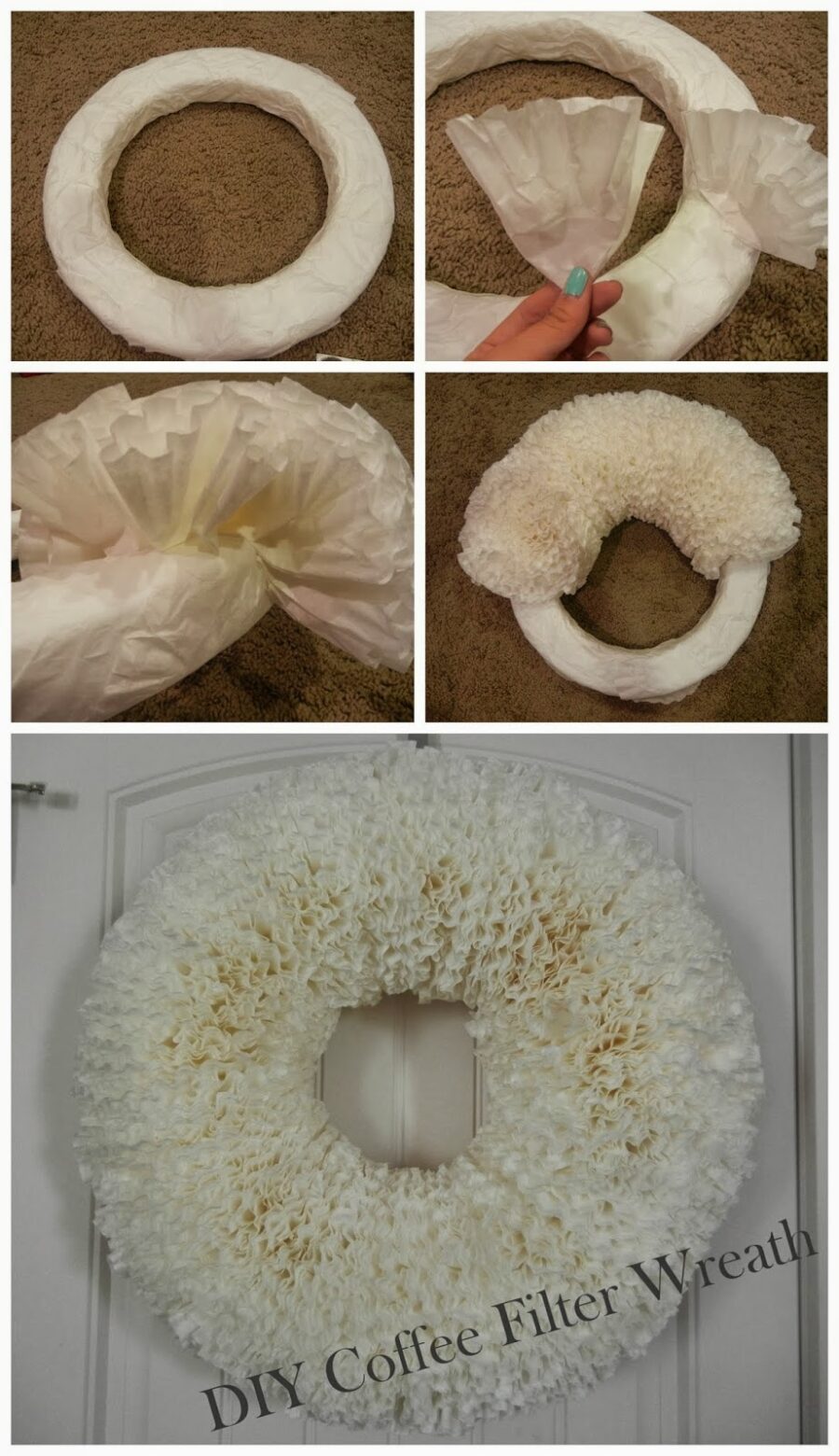 DIY Coffee Filter Wreath Tutorial