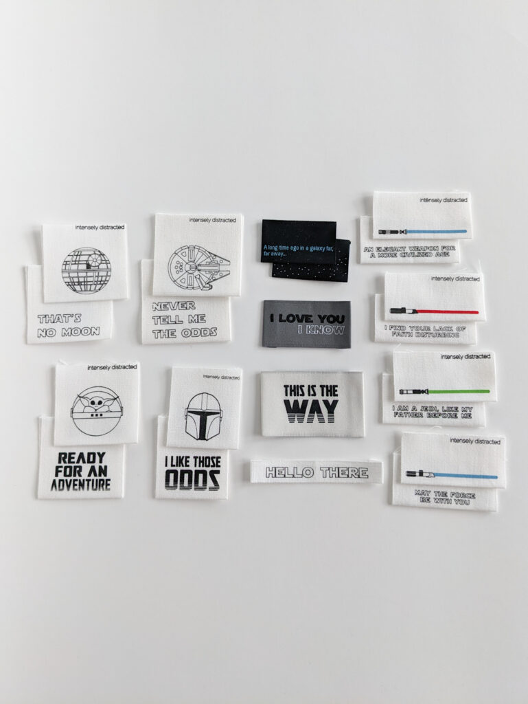 Star Wars themed labels